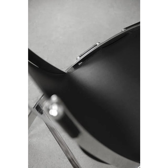 Vintage Italian Minimalist Leather Chair, 1980s For Sale - Image 11 of 18