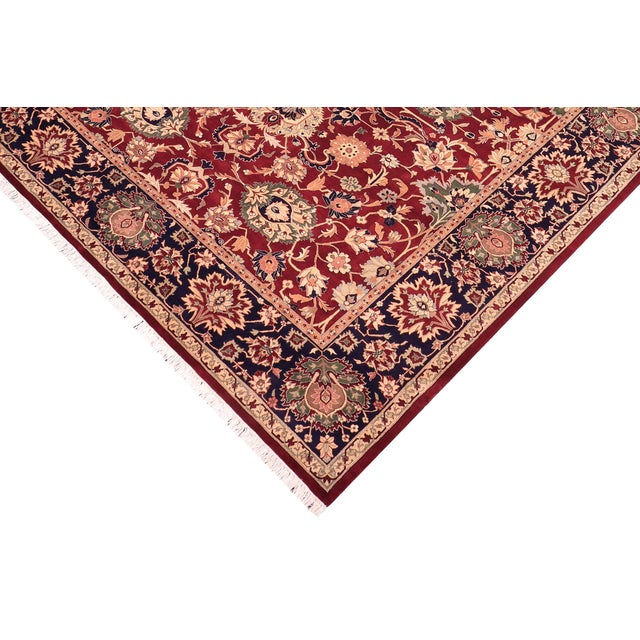 Shabby Chic Shabby Chic Kafkaz Pak-Persian Red/Blue Wool Rug - 9'0'' X 11'8'' For Sale - Image 3 of 9