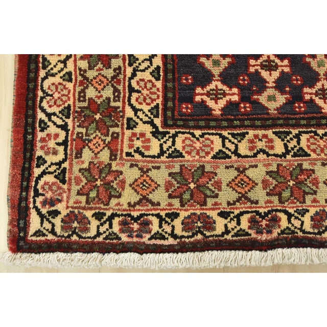 Vintage Qashqai Rug 5'8'' X 10'1'' Red Wool Hand-Knotted Oriental Carpet For Sale - Image 12 of 15