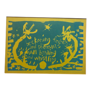 1960’s Original Pop Art Serigraph Silk Screen Print Folk Art Words