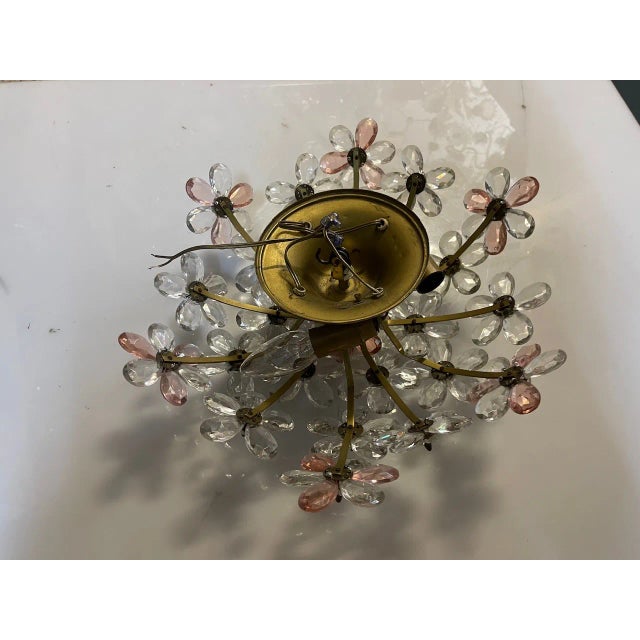 1970s Pink Murano Glass Floral Flush Mount, 1970s For Sale - Image 5 of 10
