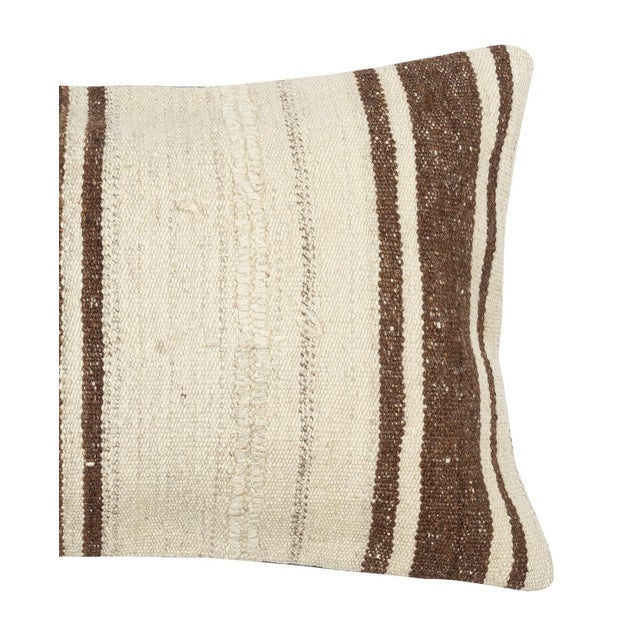 Traditional 14"x24" Hemp Kilim Cushion Cover. Hand-Woven Lumbar Pillow Cover. Throw Pillow For Sale - Image 3 of 5