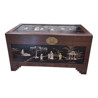 Antique Chinese Ming Style Chinoiserie Blanket Chest For Sale