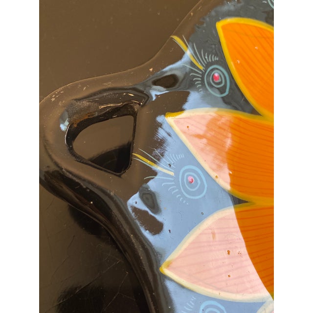 Mexican Folk Art Pottery Plate For Sale - Image 4 of 5