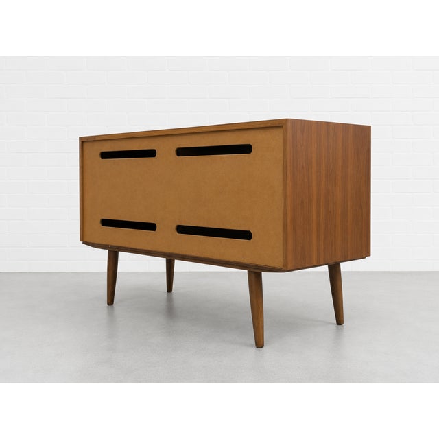Brown Apartment Sized Mid Century Modern Credenza | Walnut Sideboard by Bruno Hansen, Made in Denmark For Sale - Image 8 of 12