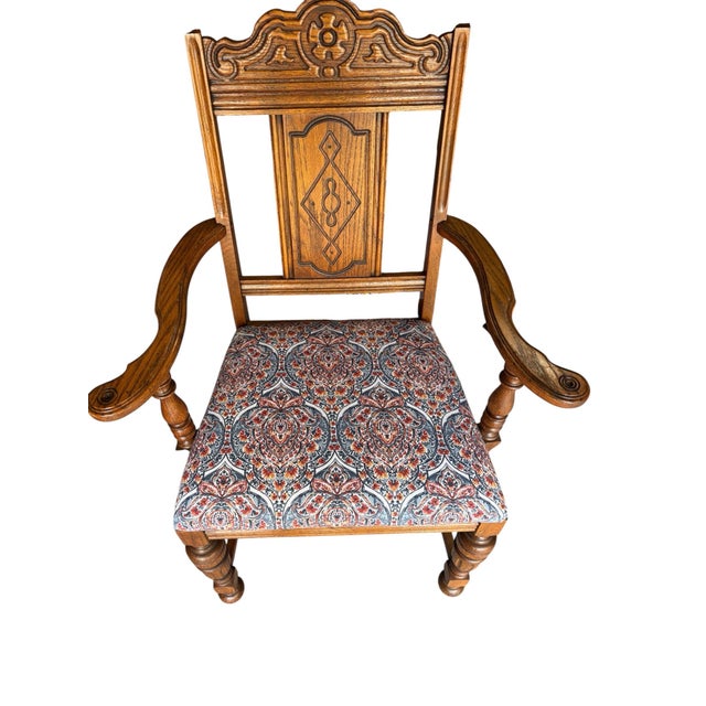 1930s Super Nice Full Size Solid Oak Dining Chairs For Sale In Houston - Image 6 of 11