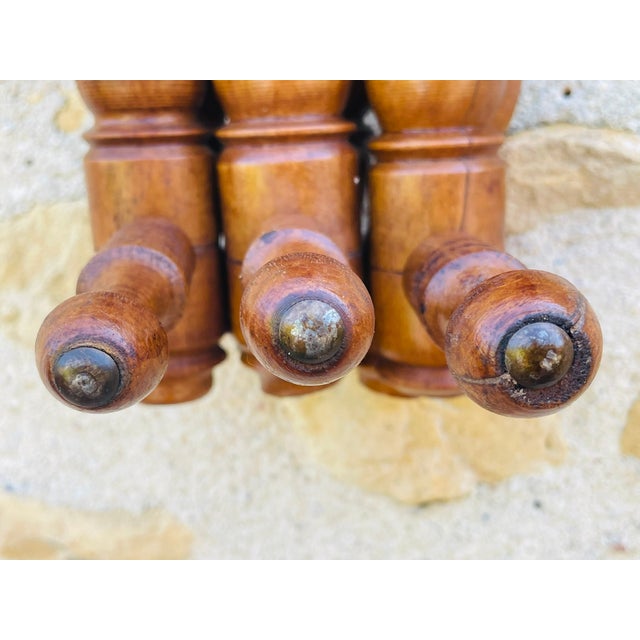 Antique Wall Mounted Turned Wood Folding Coat Rack, 1890s For Sale - Image 18 of 18