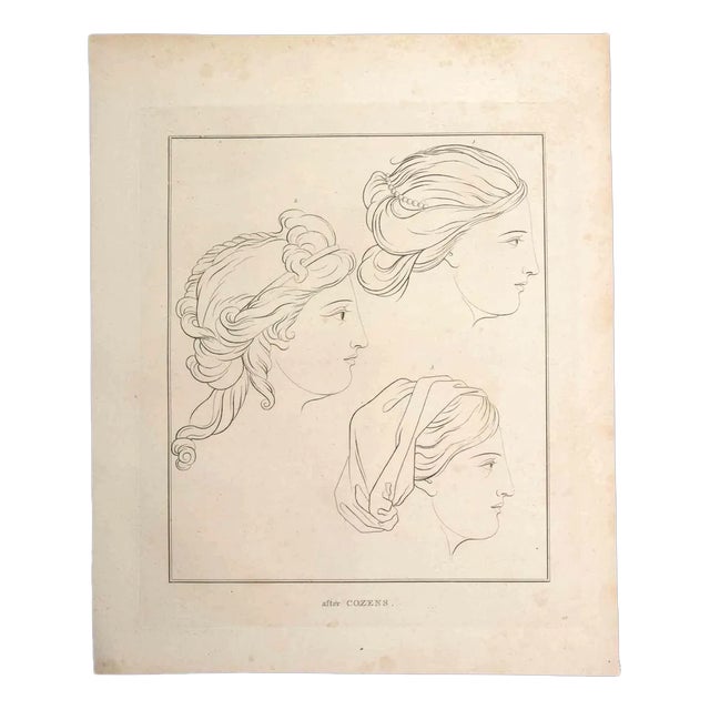 Thomas Holloway, Profile of a Woman, Original Etching, 1810 For Sale