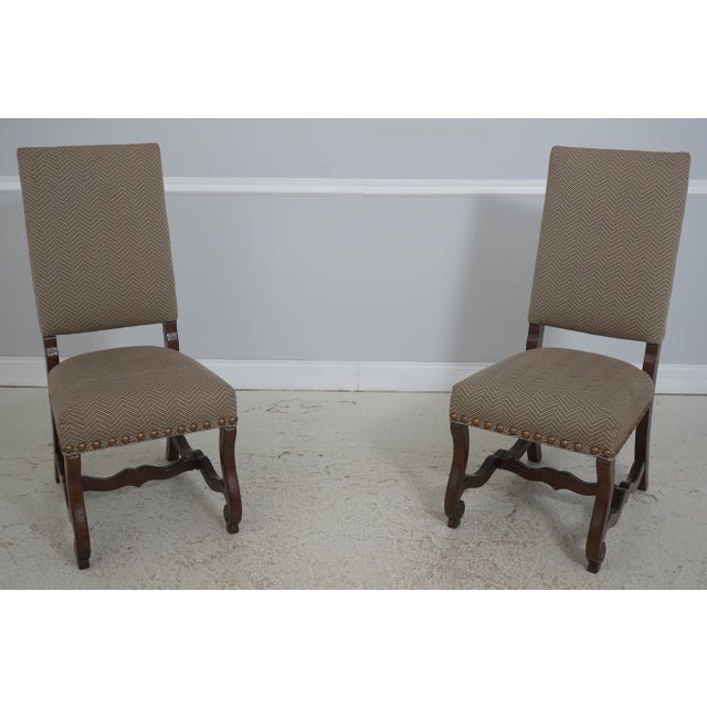 Set of 10 Continental Style Upholstered Dining Chairs For Sale - Image 13 of 18
