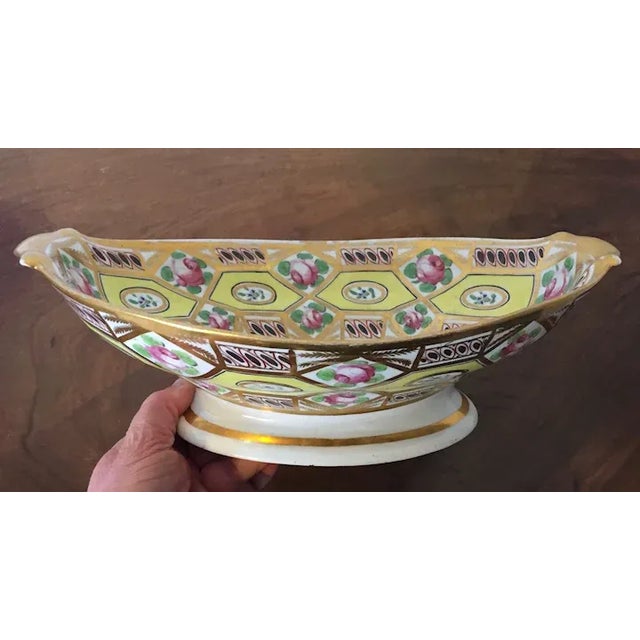 1805 Antique Coalport Porcelain Compote Tazza in Yellow Church Gresley Pattern For Sale In New York - Image 6 of 13