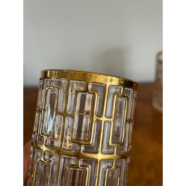Mid 20th Century 1960s Imperial Glass Shoji 22k Gold Trellis Highball Glasses – Set of 4 For Sale - Image 5 of 9