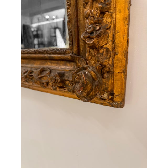 Louis XV 24K Gold Leaf Roccoco Mirror in Oak, 1740 For Sale - Image 6 of 10