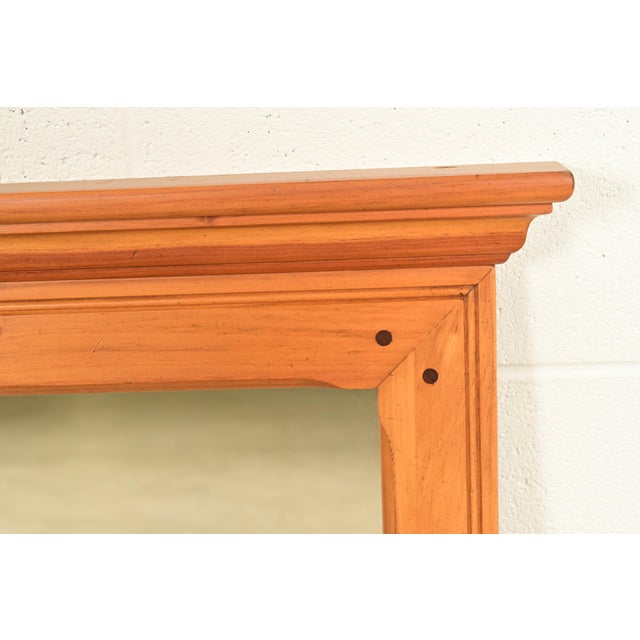 Wood Ethan Allen American Colonial Solid Pine Framed Wall Mirror For Sale - Image 7 of 12