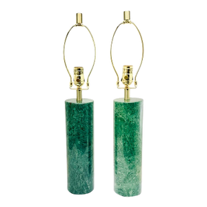 1990s Verde Polished-Marble Table Lamps - A Pair