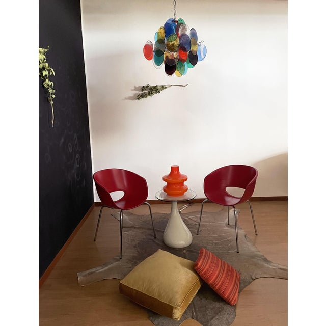 Vintage Italian Murano Chandelier with 36 Multicolored Disks, 1990 For Sale - Image 15 of 18