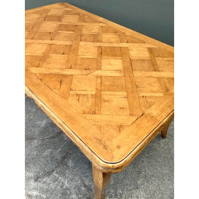 Vintage Parquet Inlay Extendable Dining Table For Sale - Image 11 of 12