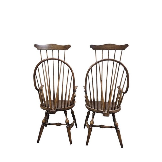 Antique Windsor Armchairs by Barnard and Simonds - Pair A handsome pair of antique Windsor armchairs by Barnard & Simonds...