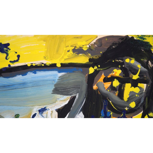 Nude in the Garden Abstract Expressionist Original Acrylic Painting on Paper by Michael William Eggleston For Sale - Image 4 of 9