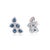 Metal 14k Solid Gold Wing-Shaped 4.02 Ct Blue Sapphire Diamond Cluster Earrings- 2 Pieces For Sale - Image 7 of 14