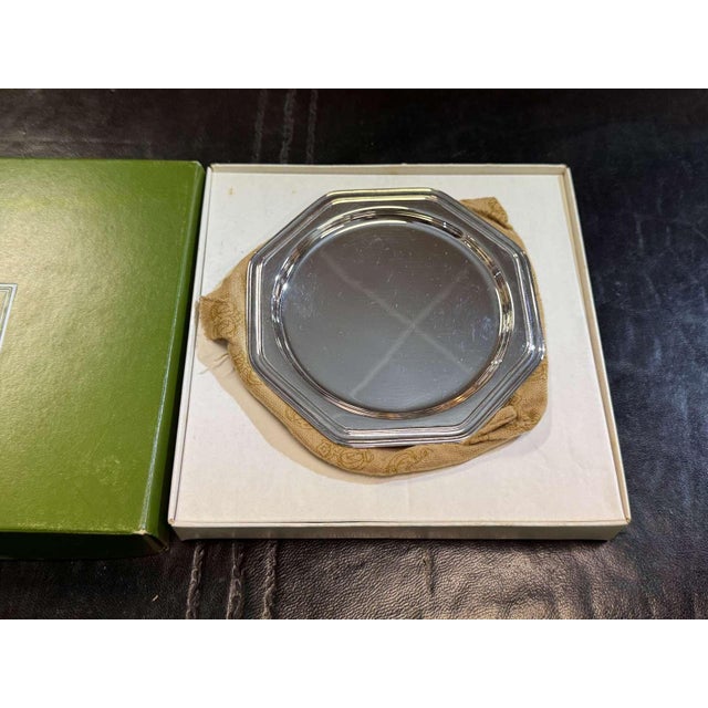 Christofle silver-plated metal bottle coaster, Villars pattern - L=12.5cm This piece has an attribution mark, I am sure...
