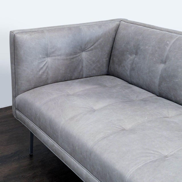 Room & Board Wynwood Modern 3-Seat Gray Leather Sofa For Sale In San Francisco - Image 6 of 8
