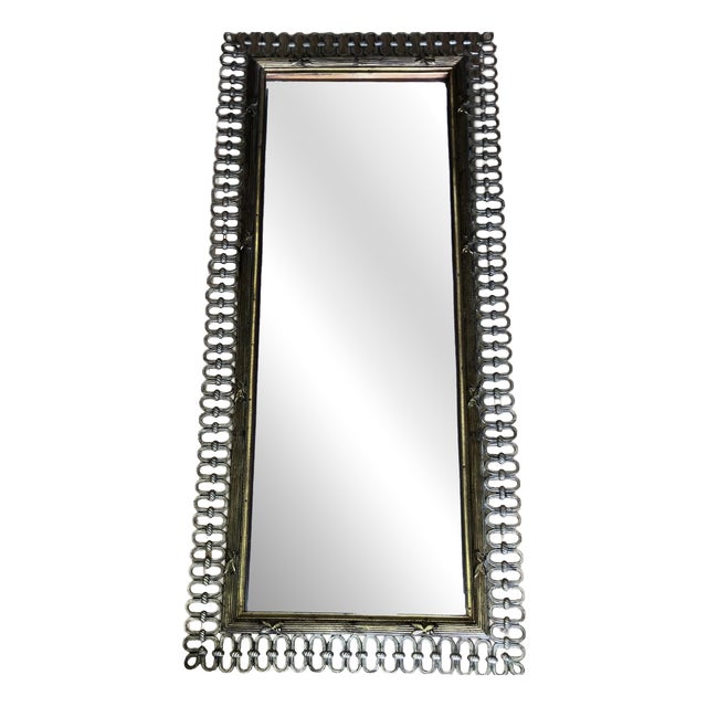 Antique French Panel Mirror in Burnished Gilt Frame, 1890s For Sale