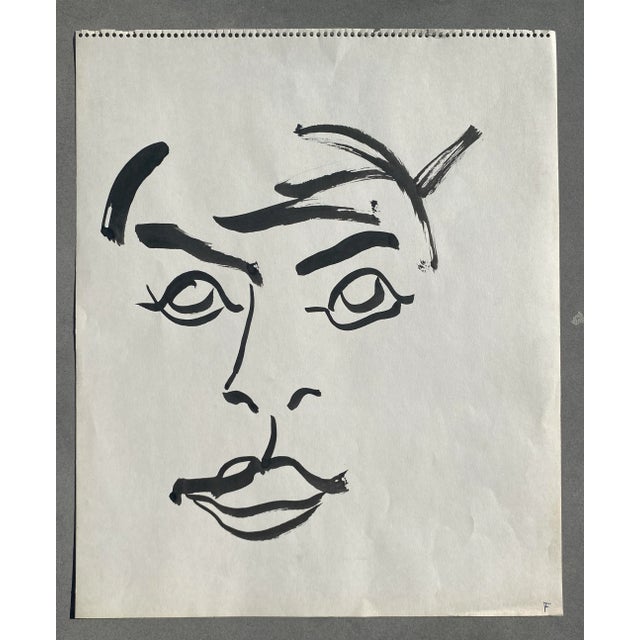 Modern portrait watercolor by Vermont artist Frank Wallace (1915/18-2003). Wallace was born in Toledo, Ohio and grew ip in...