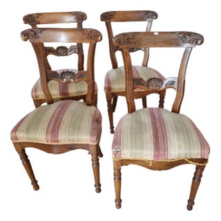 Vintage Carved Chairs, 1920s, Set of 4 For Sale