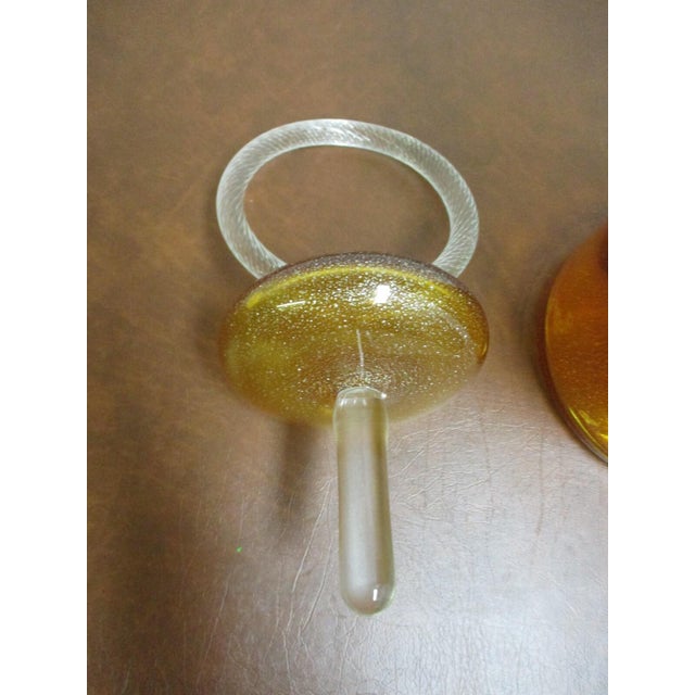 1980s Global Views Italy Post Modern Glass Blown Vase Bottle Italian For Sale - Image 9 of 11