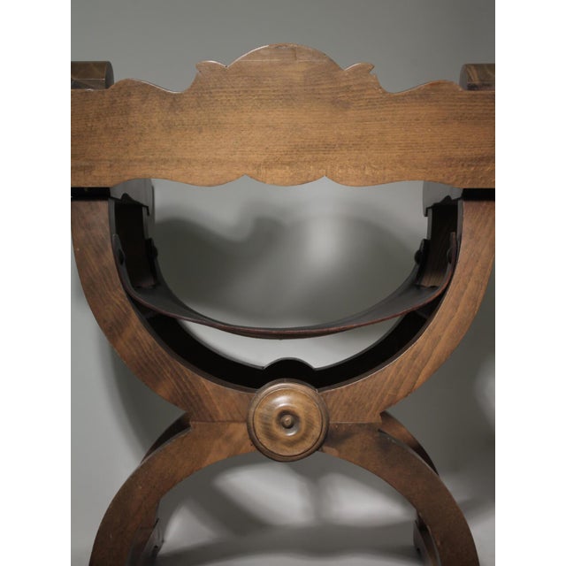 Brown Renaissance Revival Oak Dante Chair, Sweden, 1850s For Sale - Image 8 of 11