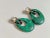 Malachite mid century dangle earrings. These are interchangeable with other precious stones Malachite is the stone included.