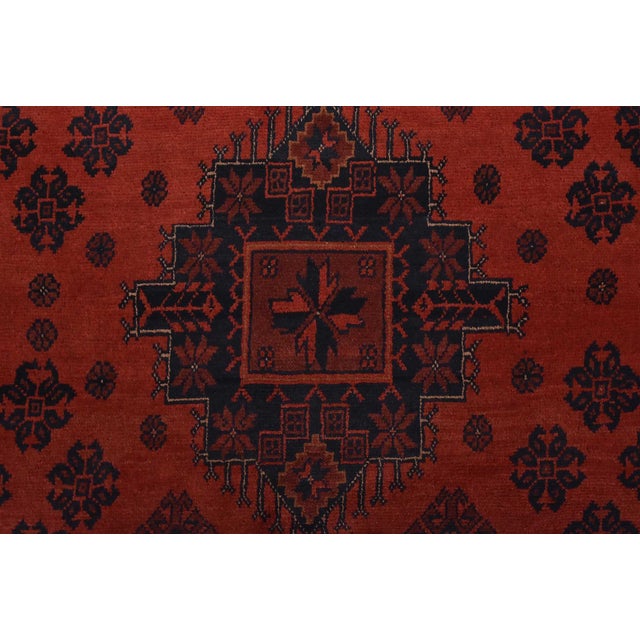 Turkmen Rug 9’11” X 12’11” Red Wool Tribal Hand-Knotted Oriental Carpet For Sale - Image 9 of 14