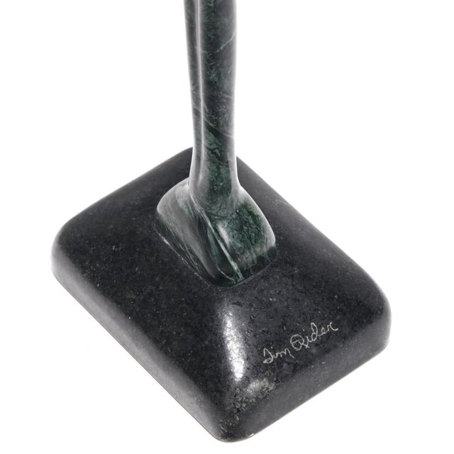 Tim Rider (Nc, B. 1946), Carved Abstract Figure in Green Marble For Sale - Image 4 of 4