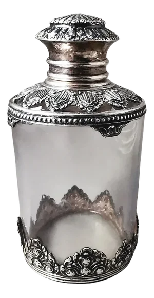 Victorian Crystal and Silver Bottle, 1905