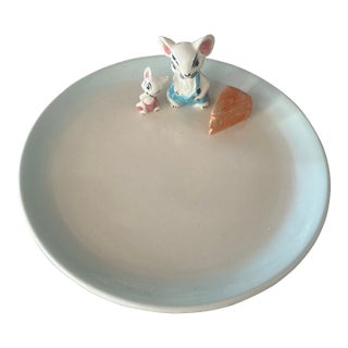 Ooak 1950s Ceramic Cheese Plate/Signed For Sale