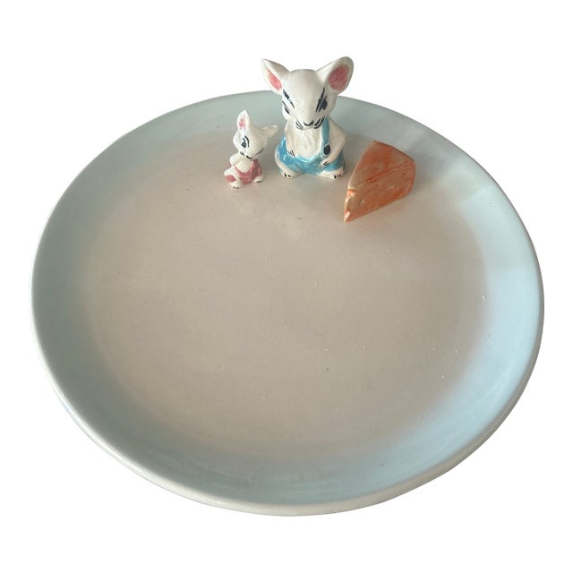 Ooak 1950s Ceramic Cheese Plate/Signed For Sale