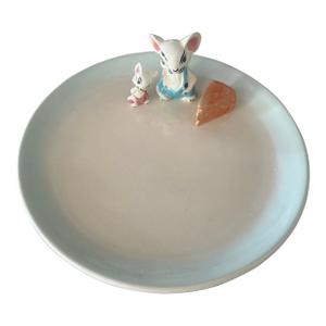 Ooak 1950s Ceramic Cheese Plate/Signed