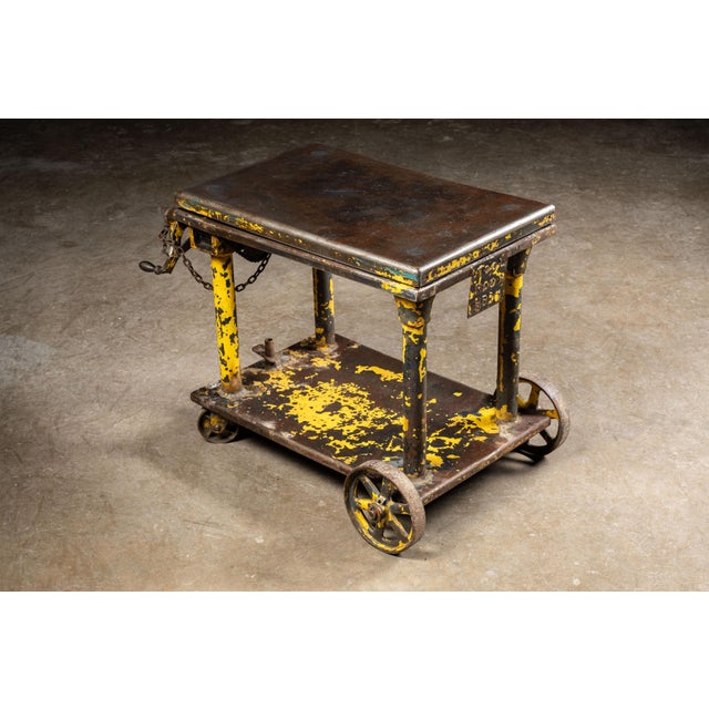 Mid 20th Century Vintage Industrial Steel Rolling Die Cart For Sale - Image 5 of 13