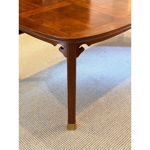 Brown Expandable Burl Walnut Dining Table For Sale - Image 8 of 11