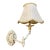 Vintage French Country Style Shabby Chic Swing Arm Wall Sconce With Damask Shade For Sale