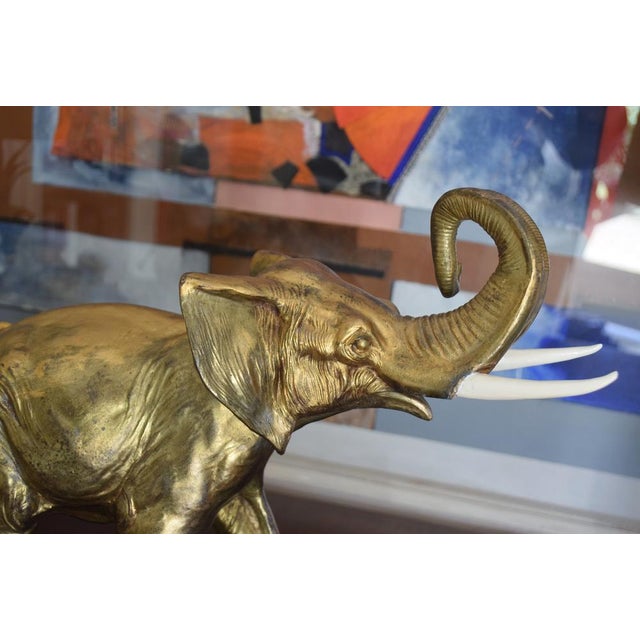 Irénée Rochard, Elephant with Baby, 1920s-1940s, Golden Spelter For Sale - Image 11 of 17