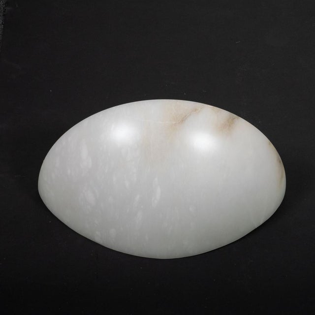 Single Art Deco inspired Spanish alabaster sconce For Sale - Image 11 of 12