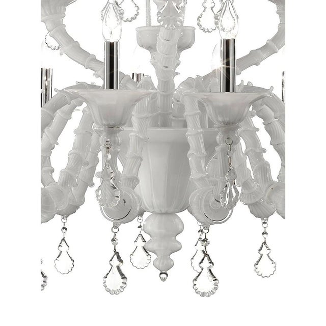 Mid-Century Modern Chandelier with Curled Murano Glass Details by Simoeng For Sale - Image 3 of 8