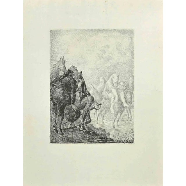 The Meeting is an etching and drypoint print on ivory-colored China paper, realized by Wladyslaw Jahl in 1951 for the...