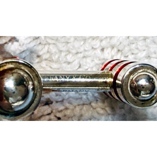 Modern Pair of Sterling Silver and Enamel Cuff Links Paloma Picasso forTiffany & Co. For Sale - Image 3 of 11