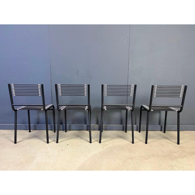 Black Sandow Dining Chairs by Rene Herbst, 1980s, Set of 4 For Sale - Image 8 of 11