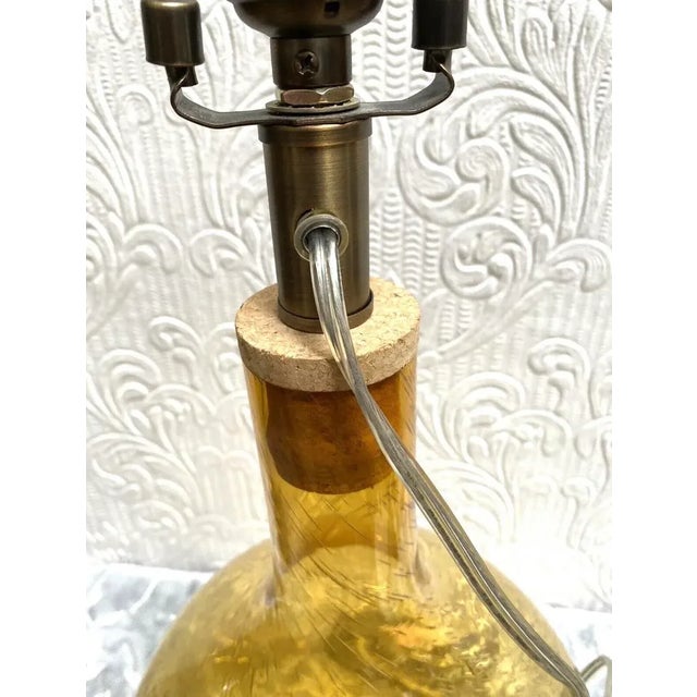 Large Vintage Mid-Century Gold Murano Bubble Glass Jug Lamp For Sale - Image 6 of 13