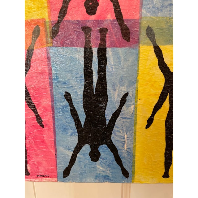 “Study in Figures, 4 Arms” Original Contemporary Abstract Figurative Acrylic Signed Painting by Will Koenig For Sale - Image 4 of 6