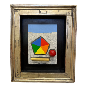 Vintage Collage and Acrylic on Wood Lucio Del Pezzo (1933-1920)