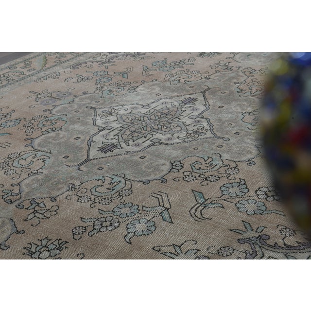 Folk Art 1970s Vintage Persian Handmade Wool Cotton Orange Area Rug For Sale - Image 3 of 11